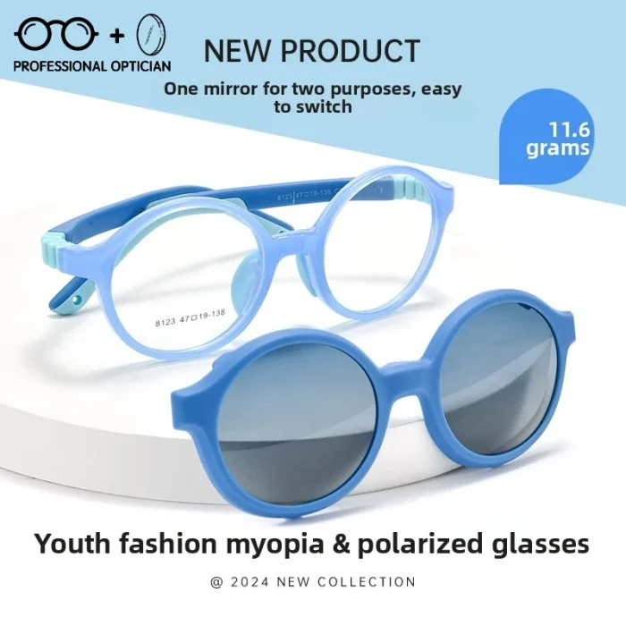 Student Sunglasses Professional Grade Myopia Prevention Control Eyeglass Anti UV Polarized Detachable Clip on Glasses - Image 6