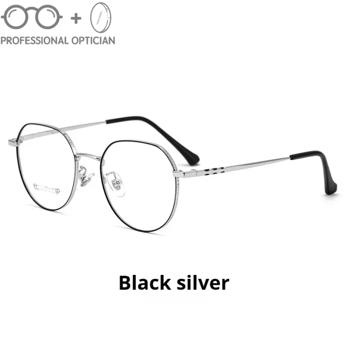 Women's Vintage Titanium Glasses Frame - Retro Round HD Optical Eyewear, Lightweight Prescription Eyeglasses Blue Light - Image 2