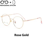 Fashion Retro Style Round Ultra-light Pure Titanium Full Small Blue Light Prescription Glasses Women Oculos De Grau Feminino - Image 6