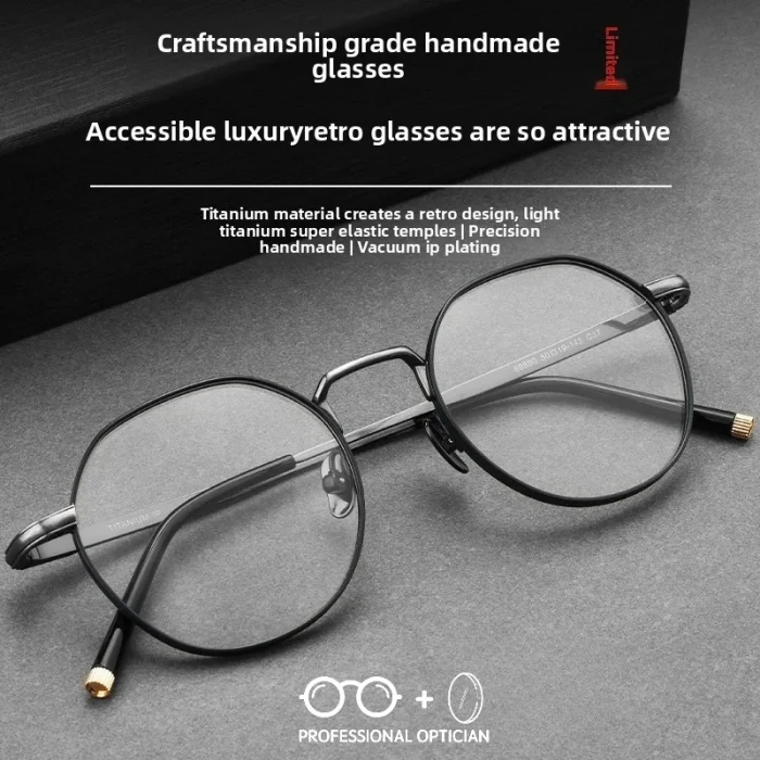 Ultra-light Pure Titanium Retro Small Round Myopia Blue Light Glasses Unisex Optical Prescription Multifocales Progresivos - Image 5