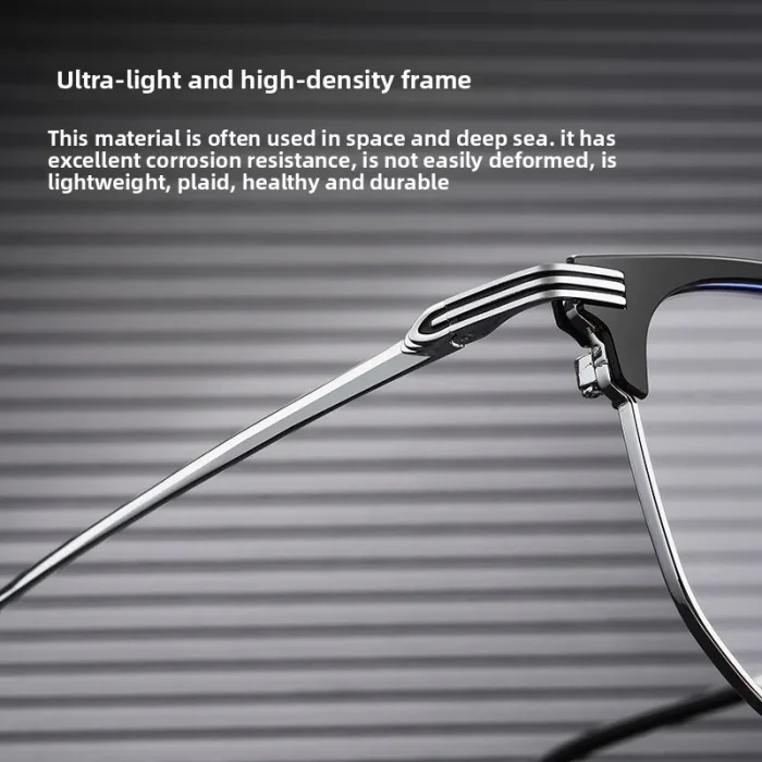 Fashion Casual Men's Anti-blue Light Glasses Eyebrow Eyeglasses Pure Titanium Prescription Glasses Men  Oculos Masculino De Grau - Image 7
