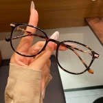 High End Retro Tortoiseshell Round Frame Korean Style Myopia Hyperopia Astigmatism Anti Blue Light Prescription Optical Glasses - Image 10