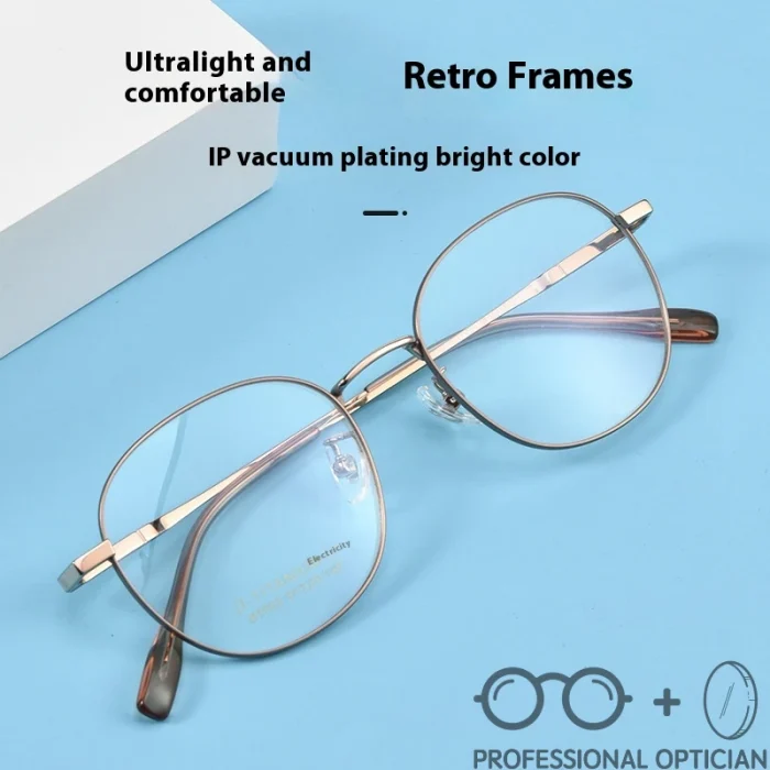 Ultra-light Pure Titanium Trendy Retro Glasses Women Myopia Blue Light Glasses Men Optical Prescription Progressive نظارات طبية - Image 6