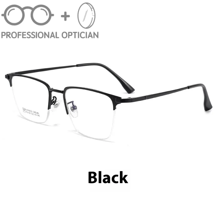 Simple Business Fashion Versatile Ultra Light Alloy Myopia Hyperopia Astigmatism Anti Blue Light Prescription Optical Glasses - Image 3