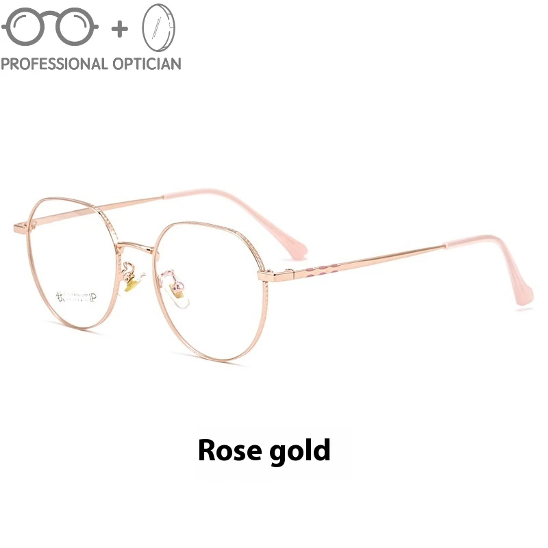 Women's Vintage Titanium Glasses Frame - Retro Round HD Optical Eyewear, Lightweight Prescription Eyeglasses Blue Light