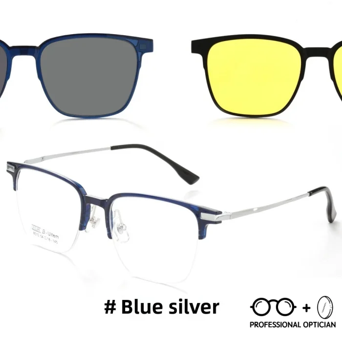 TR90 Magnetic Clip-On Business Sunglasses Night Driving Prescription Glasses Men Eyewear Summer Polarized Myopia Eyeglasses - Image 3