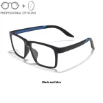 Men's Sport Black Frame Glasses Men- Oversize TR90 Design Sports Eyeglasses for Large Faces, Anti-Slip Temples Shockproof Lenses - Image 2