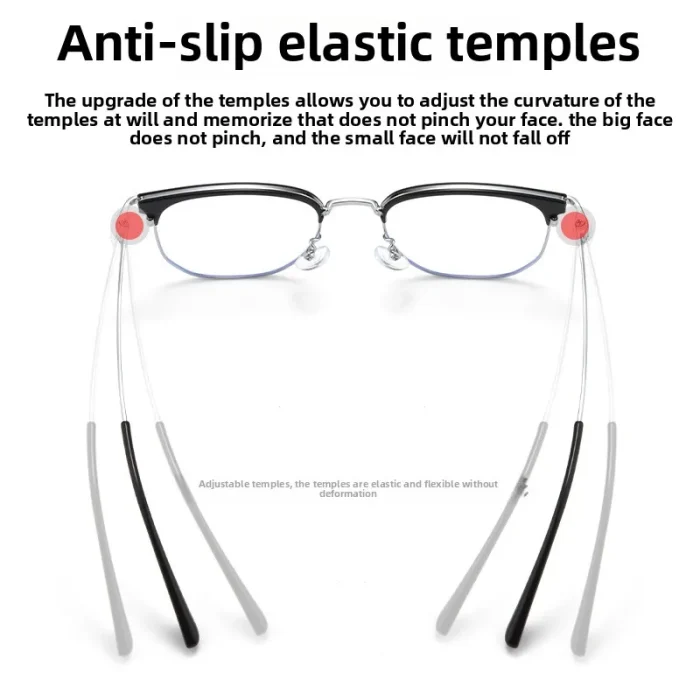 Fashion Casual Men's Anti-blue Light Glasses Eyebrow Eyeglasses Pure Titanium Prescription Glasses Men  Oculos Masculino De Grau - Image 8