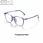 Ultra Light TR90 Literary Retro Round Frame Plain Myopia Hyperopia Astigmatism Anti Blue Light Prescription Optical Glasses - Image 2