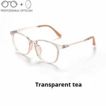 Ultra Light TR90 Literary Retro Round Frame Plain Myopia Hyperopia Astigmatism Anti Blue Light Prescription Optical Glasses - Image 4