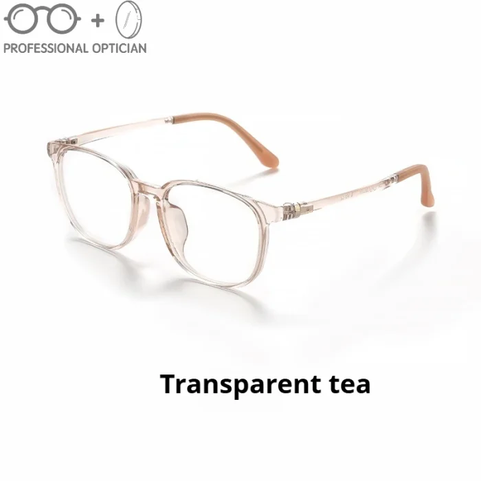 Ultra Light TR90 Literary Retro Round Frame Plain Myopia Hyperopia Astigmatism Anti Blue Light Prescription Optical Glasses - Image 4