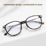 High End Retro Tortoiseshell Round Frame Korean Style Myopia Hyperopia Astigmatism Anti Blue Light Prescription Optical Glasses - Image 9