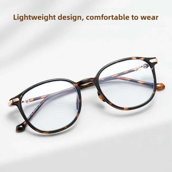 High End Retro Tortoiseshell Round Frame Korean Style Myopia Hyperopia Astigmatism Anti Blue Light Prescription Optical Glasses - Image 9