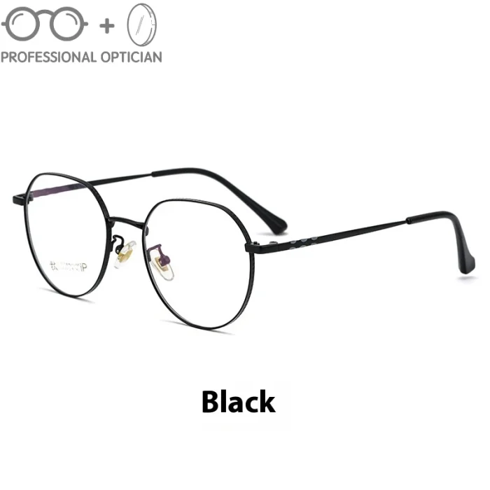 Women's Vintage Titanium Glasses Frame - Retro Round HD Optical Eyewear, Lightweight Prescription Eyeglasses Blue Light - Image 5