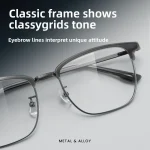 Large Frame for Men with Big Faces Stylish Tough Semi Rimmed Brow Bars High End Myopia Prescription Blue Light Glasses - Image 8