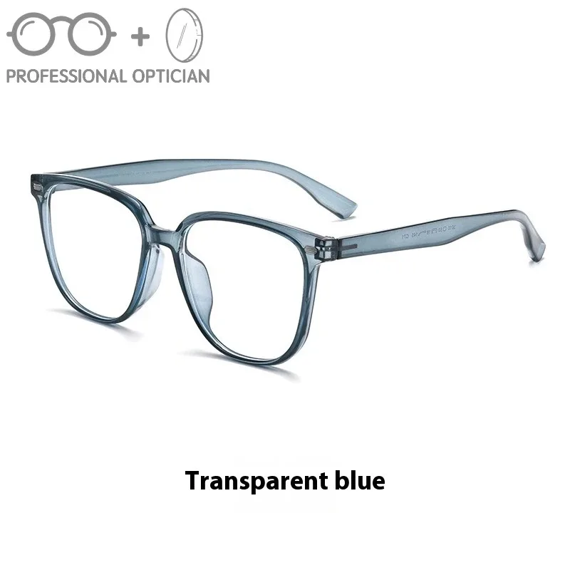 Two-Tone Transparent Black, Slimming Design, Super Light TR90 Glasses Men Optical Prescription Progressive Unisex نظارات طبية