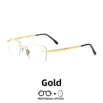 Ultralight Pure Titanium Simple Rimless Business Myopia Anti BlueLight Glasses Men Optical Prescription Multifocales Progresivos