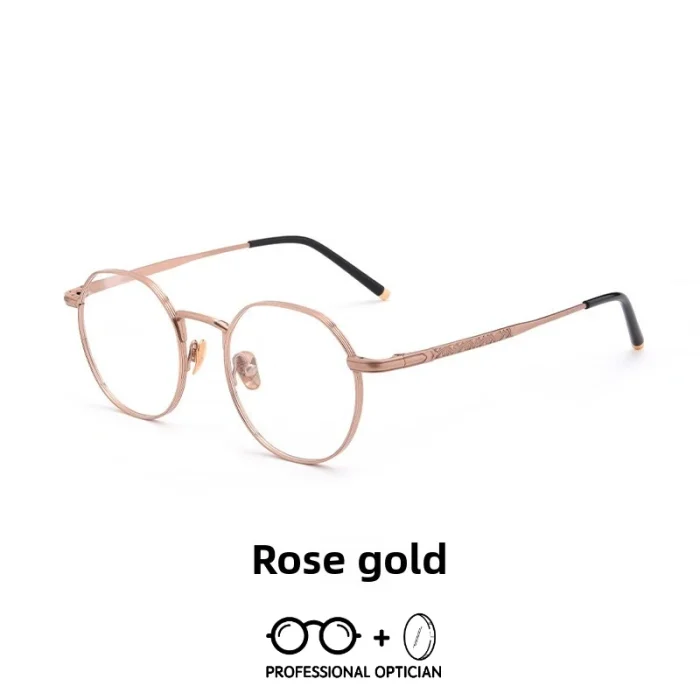Ultra-light Pure Titanium Retro Small Round Myopia Blue Light Glasses Unisex Optical Prescription Multifocales Progresivos - Image 4