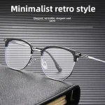 Fashion Casual Men's Anti-blue Light Glasses Eyebrow Eyeglasses Pure Titanium Prescription Glasses Men  Oculos Masculino De Grau - Image 6
