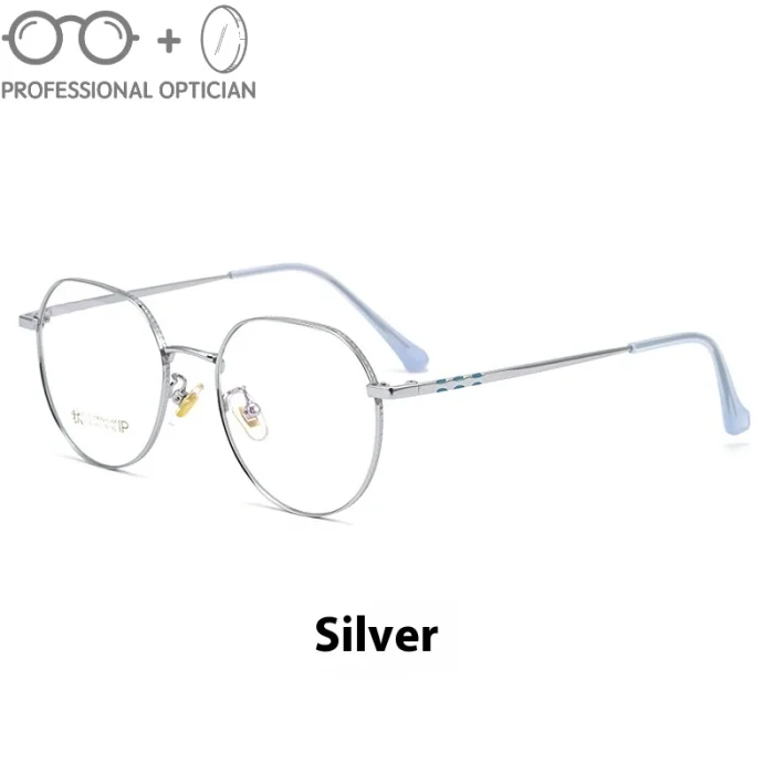 Women's Vintage Titanium Glasses Frame - Retro Round HD Optical Eyewear, Lightweight Prescription Eyeglasses Blue Light - Image 3