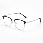 Large Frame for Men with Big Faces Stylish Tough Semi Rimmed Brow Bars High End Myopia Prescription Blue Light Glasses - Image 3