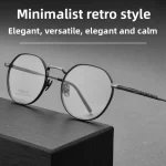 Ultra-light Pure Titanium Retro Small Round Myopia Blue Light Glasses Unisex Optical Prescription Multifocales Progresivos - Image 6