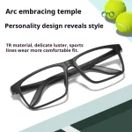 Men's Sport Black Frame Glasses Men- Oversize TR90 Design Sports Eyeglasses for Large Faces, Anti-Slip Temples Shockproof Lenses - Image 7