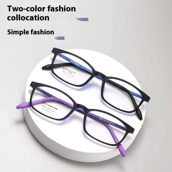 High Degree TR90 Small Frame Casual Ultra Light Titanium Frame Student Myopia Hyperopia Anti Blue Light Prescription Glasses - Image 9