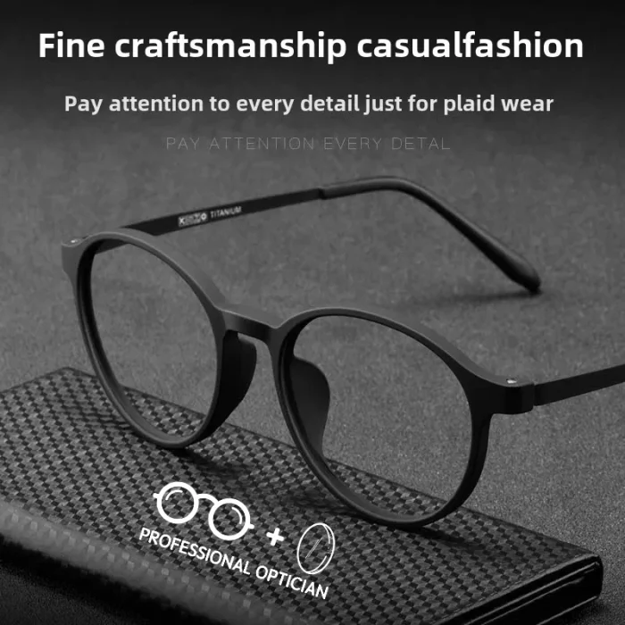 Ultra-light Full-frame Retro TR Round Optical Frames Men's Korean-style Trendy Myopia Blue Light Prescription Glasses Women - Image 6