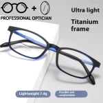 High Degree TR90 Small Frame Casual Ultra Light Titanium Frame Student Myopia Hyperopia Anti Blue Light Prescription Glasses - Image 8