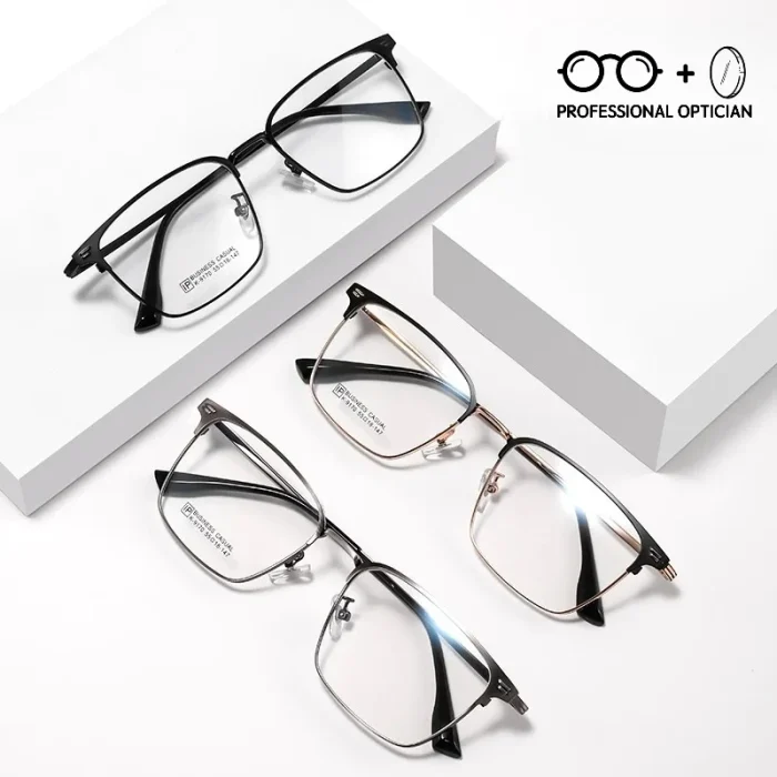 Ultra Light Business Square Black Frame Myopia Hyperopia Astigmatism Anti Blue Light Prescription Progressive Optical Glasses - Image 5