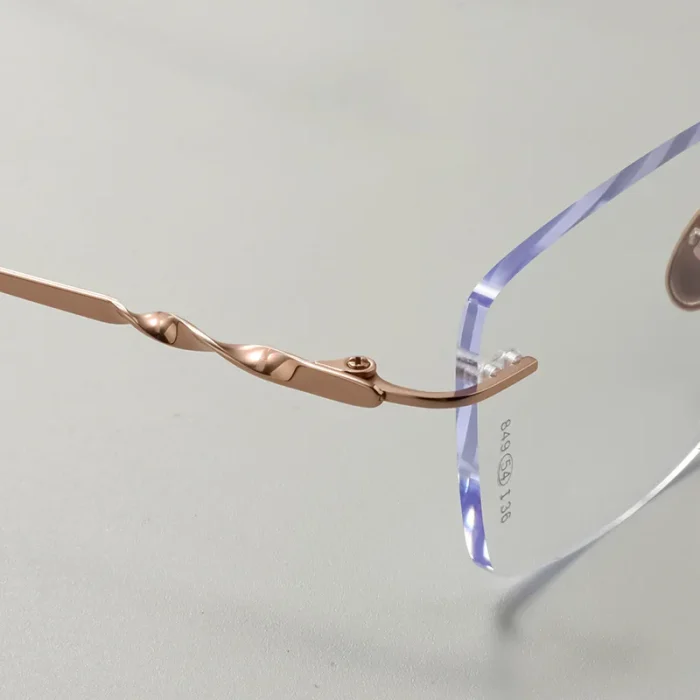 Ultra-light Pure Titanium Rimless Spectacle Frames Gold Wire Small Frame Glasses Frames for Men Women Can Be Fitted with Lenses - Image 8