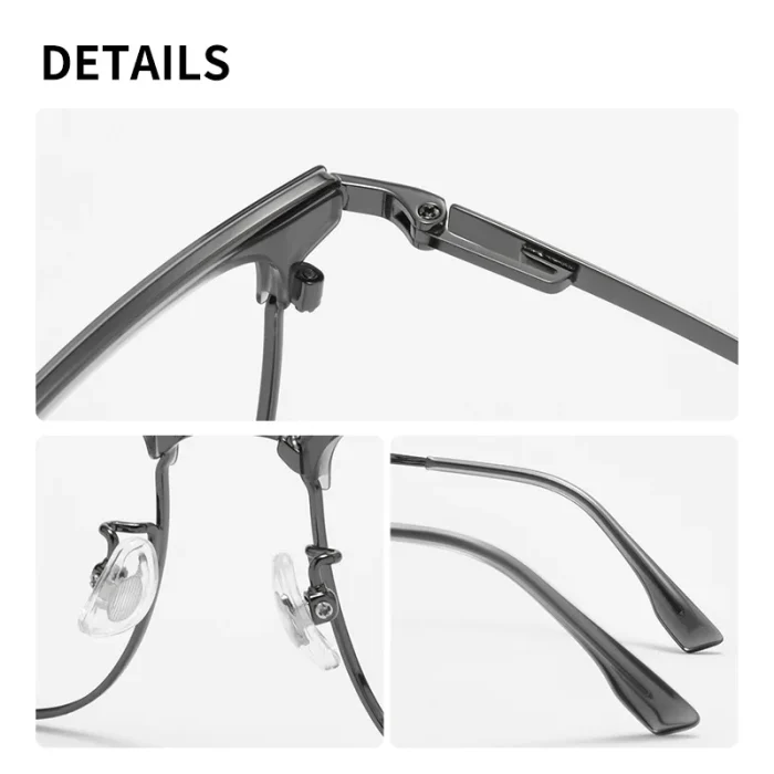 Large Frame for Men with Big Faces Stylish Tough Semi Rimmed Brow Bars High End Myopia Prescription Blue Light Glasses - Image 9