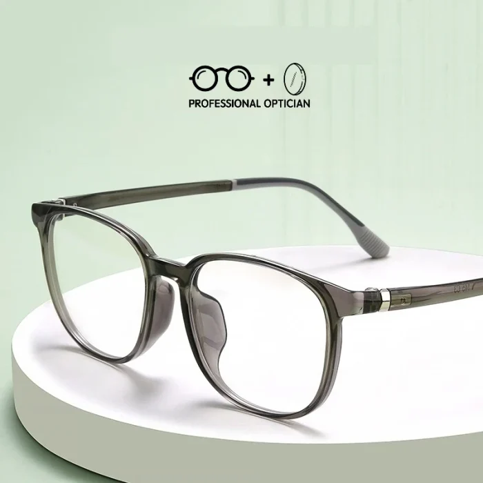 Ultra Light TR90 Literary Retro Round Frame Plain Myopia Hyperopia Astigmatism Anti Blue Light Prescription Optical Glasses - Image 6