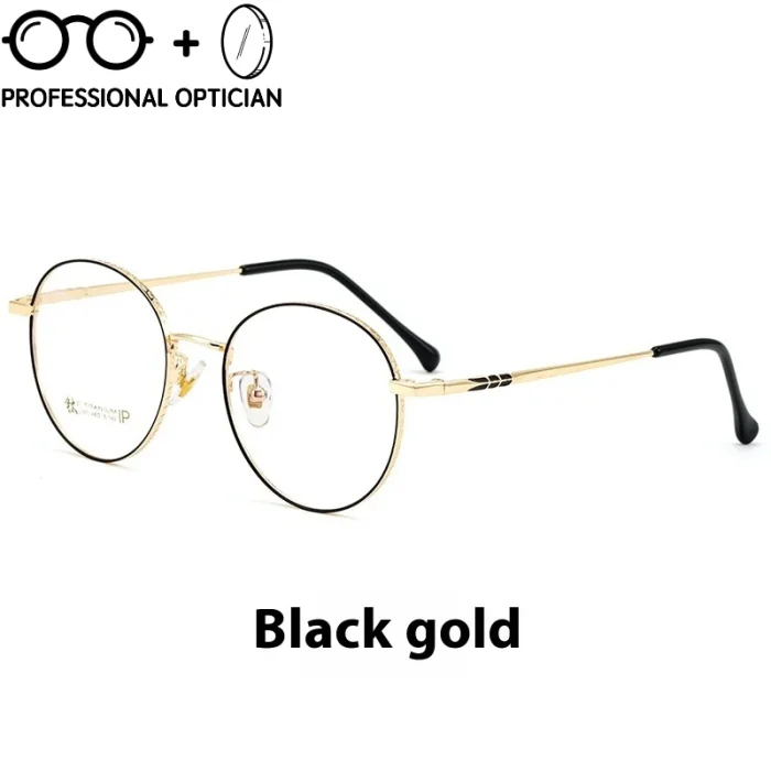 Fashion Retro Style Round Ultra-light Pure Titanium Full Small Blue Light Prescription Glasses Women Oculos De Grau Feminino - Image 5