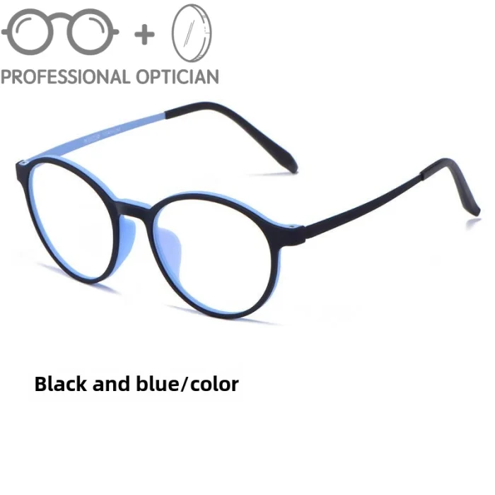 Ultra-light Full-frame Retro TR Round Optical Frames Men's Korean-style Trendy Myopia Blue Light Prescription Glasses Women - Image 2