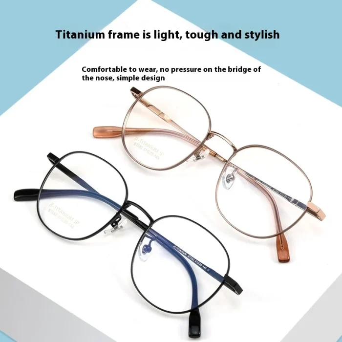 Ultra-light Pure Titanium Trendy Retro Glasses Women Myopia Blue Light Glasses Men Optical Prescription Progressive نظارات طبية - Image 8