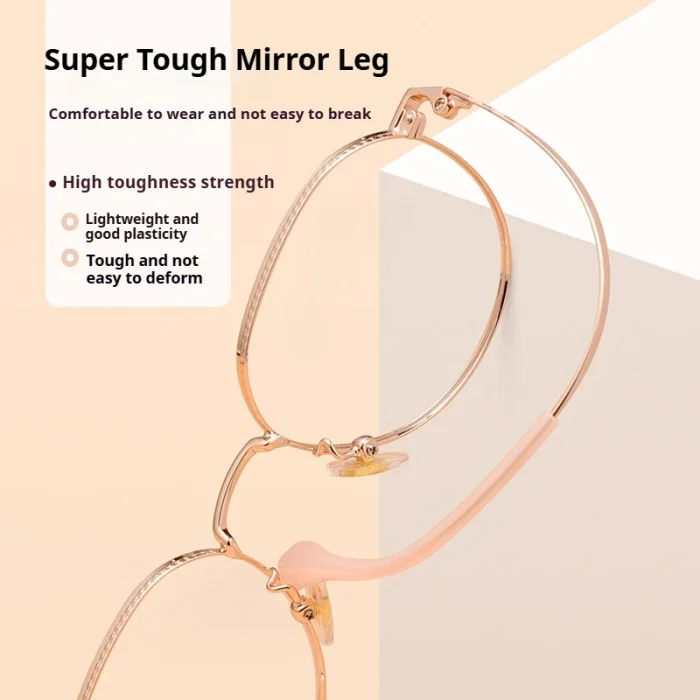 Women's Vintage Titanium Glasses Frame - Retro Round HD Optical Eyewear, Lightweight Prescription Eyeglasses Blue Light - Image 8