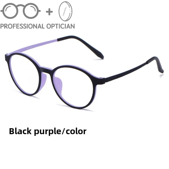Ultra-light Full-frame Retro TR Round Optical Frames Men's Korean-style Trendy Myopia Blue Light Prescription Glasses Women - Image 3