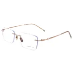 Ultra-light Pure Titanium Rimless Spectacle Frames Gold Wire Small Frame Glasses Frames for Men Women Can Be Fitted with Lenses - Image 11