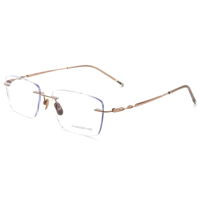 Ultra-light Pure Titanium Rimless Spectacle Frames Gold Wire Small Frame Glasses Frames for Men Women Can Be Fitted with Lenses - Image 11