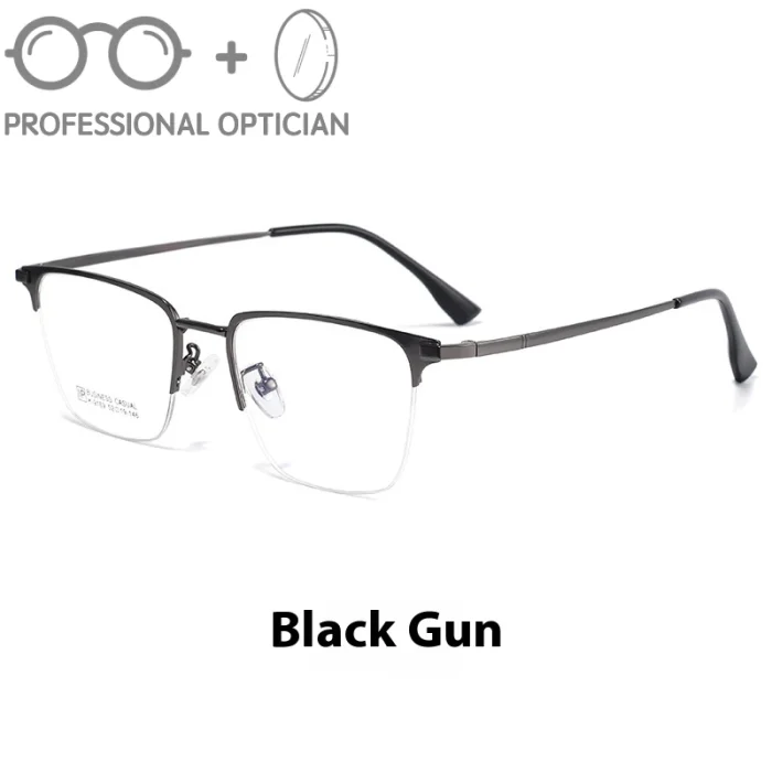Simple Business Fashion Versatile Ultra Light Alloy Myopia Hyperopia Astigmatism Anti Blue Light Prescription Optical Glasses - Image 2