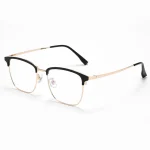 Large Frame for Men with Big Faces Stylish Tough Semi Rimmed Brow Bars High End Myopia Prescription Blue Light Glasses - Image 2