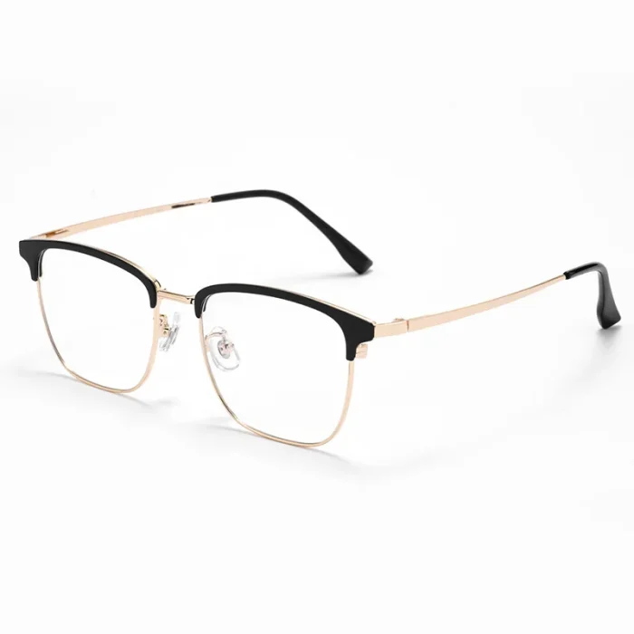 Large Frame for Men with Big Faces Stylish Tough Semi Rimmed Brow Bars High End Myopia Prescription Blue Light Glasses - Image 2