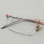 Ultra-light Pure Titanium Rimless Spectacle Frames Gold Wire Small Frame Glasses Frames for Men Women Can Be Fitted with Lenses - Image 9