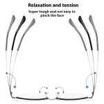 Simple Business Fashion Versatile Ultra Light Alloy Myopia Hyperopia Astigmatism Anti Blue Light Prescription Optical Glasses - Image 8