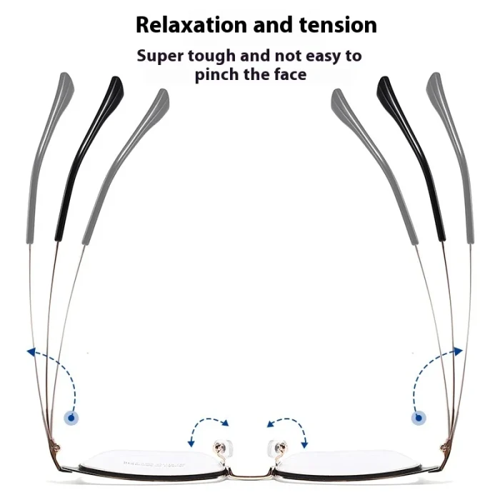 Simple Business Fashion Versatile Ultra Light Alloy Myopia Hyperopia Astigmatism Anti Blue Light Prescription Optical Glasses - Image 8