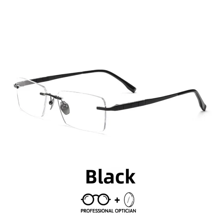 Ultralight Pure Titanium Simple Rimless Business Myopia Anti BlueLight Glasses Men Optical Prescription Multifocales Progresivos - Image 2