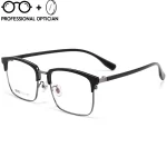 Business Full Frame High Quality Alloy Elastic Temple Myopia Hyperopia Astigmatism Anti Blue Light Prescription Optical Glasses - Image 4