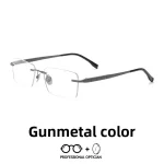 Ultralight Pure Titanium Simple Rimless Business Myopia Anti BlueLight Glasses Men Optical Prescription Multifocales Progresivos - Image 4